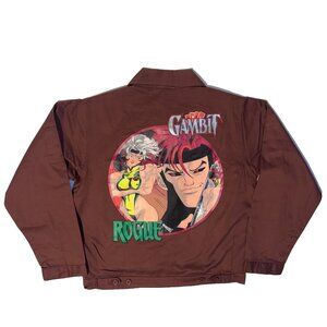 Vintage Rush Fox Kids Marvel X-Men Gambit & Rogue Brown Zip Up Jacket - M